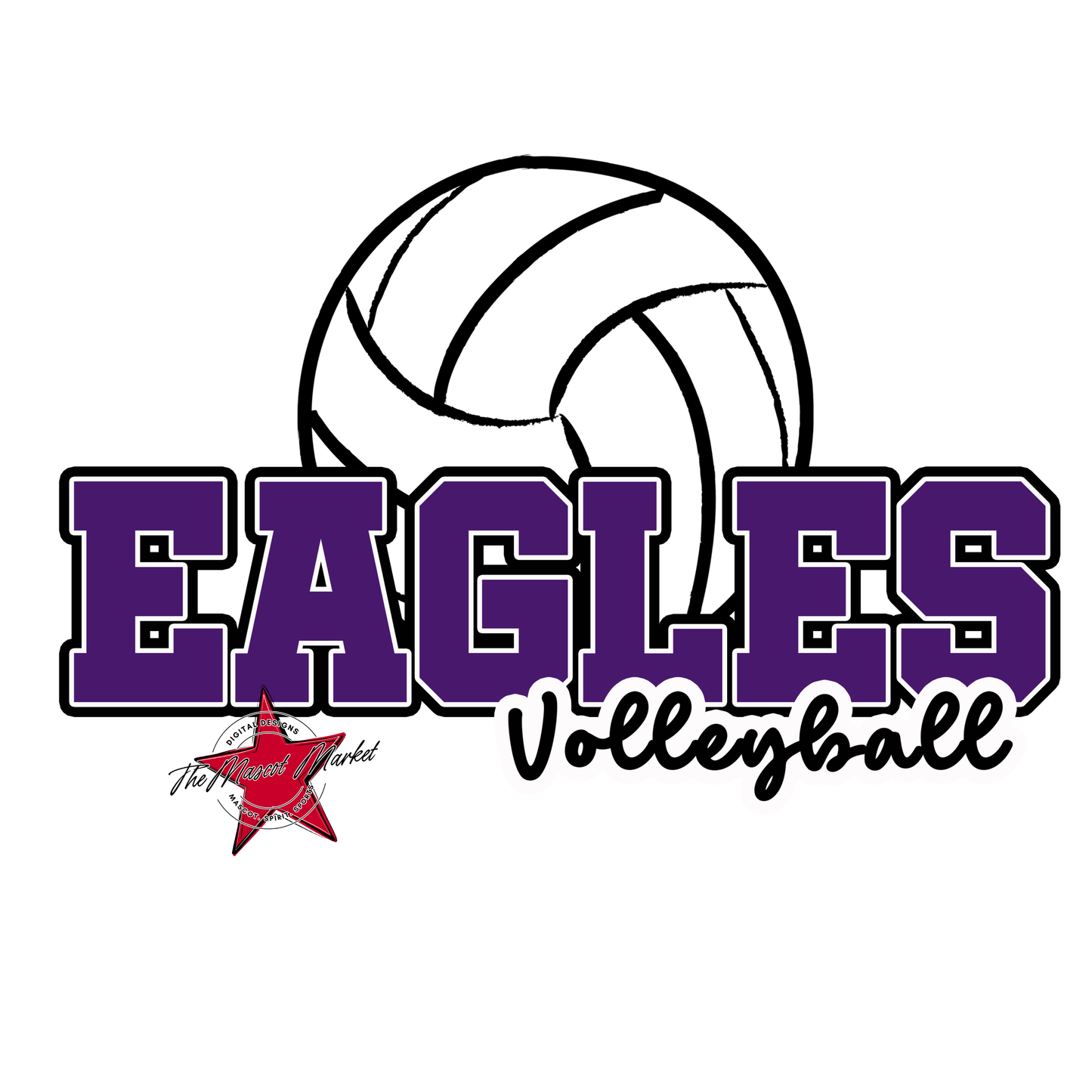 Eagles Varsity Volleyball Design-Purple