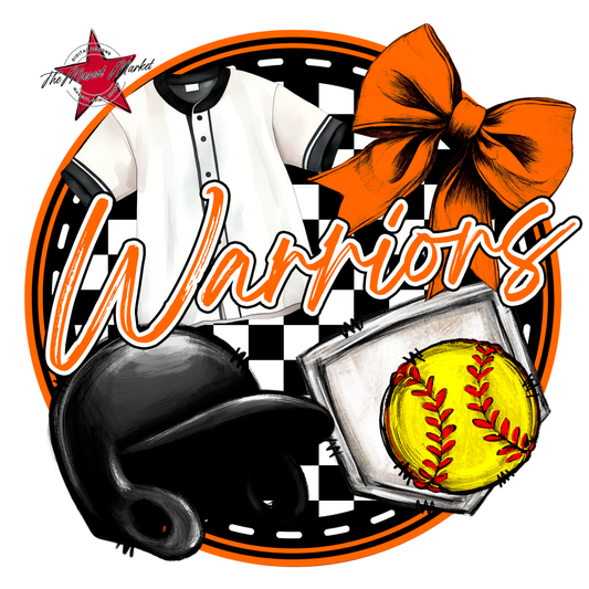 Warriors Circle Softball Design-Orange
