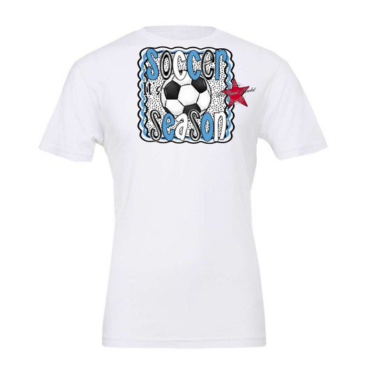 It's Soccer Season Dot Design-Columbia Blue