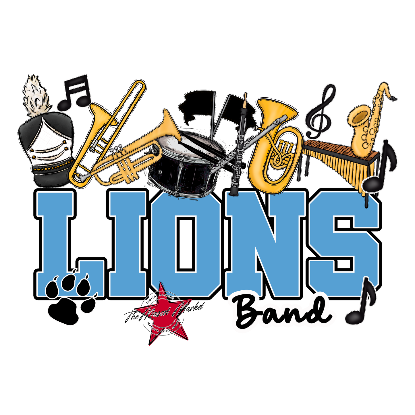 Lions Varsity Band-Carolina Blue