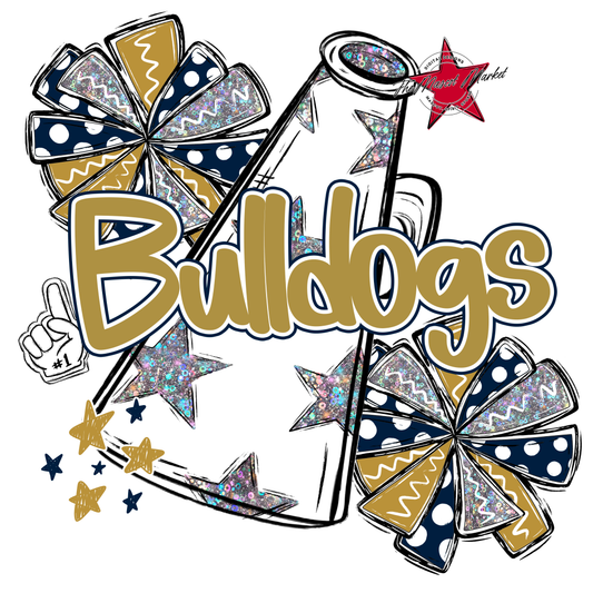 Bulldogs Alpha Megaphone Design-Navy-Gold