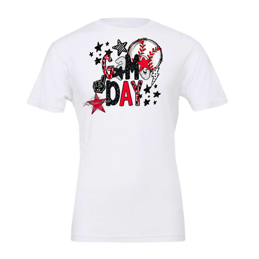 Baseball Game Day Scrape-Bright Red