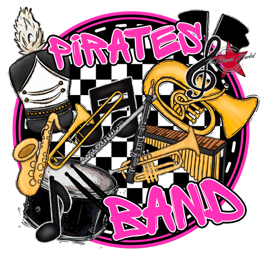 Pirates Circle Band Design-Pink
