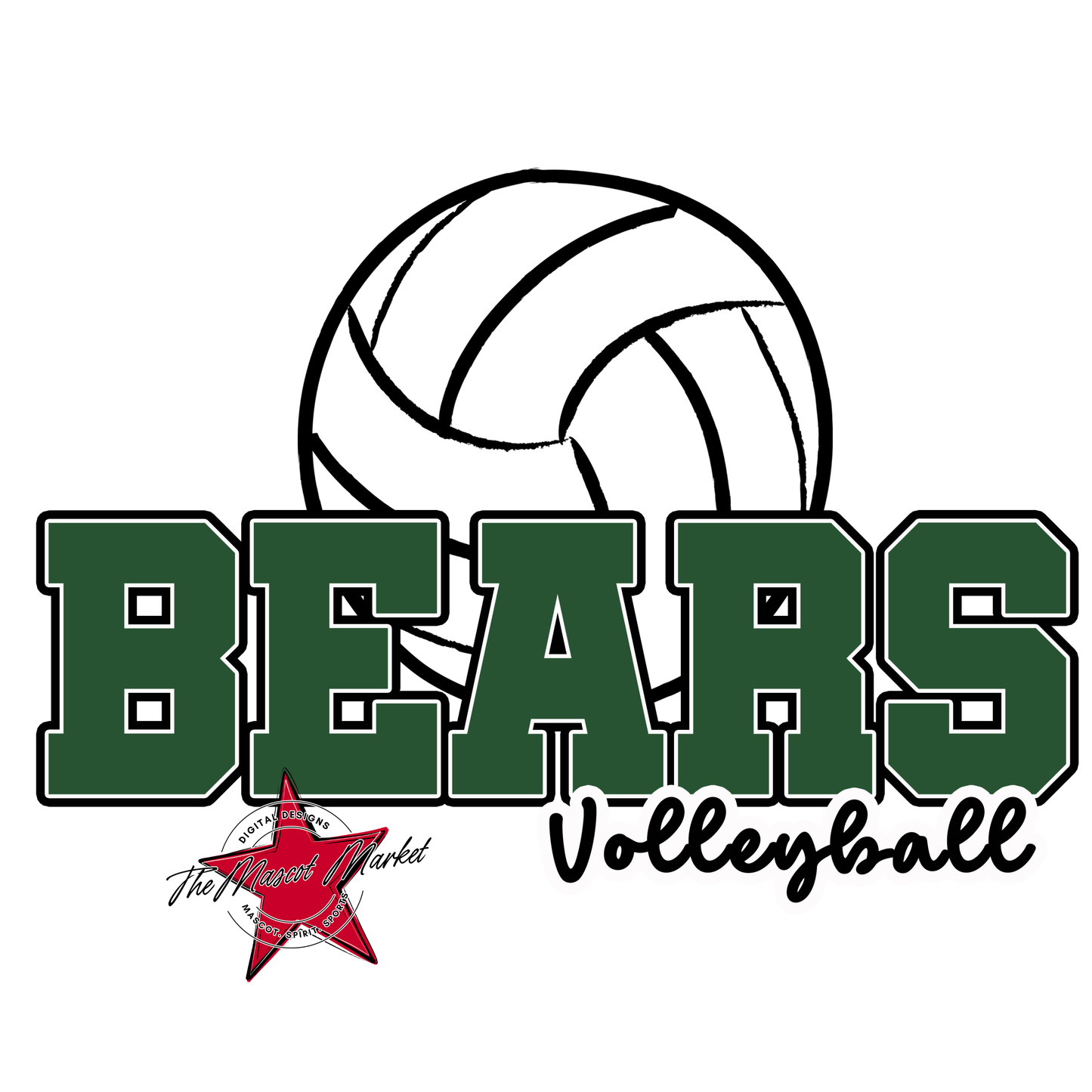 Bears Varsity Volleyball Design-Green
