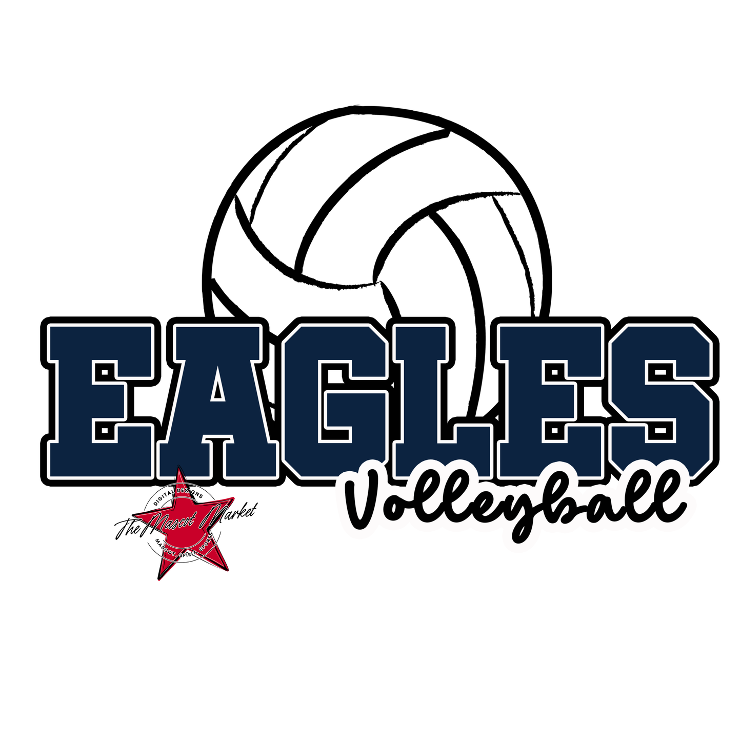 Eagles Varsity Volleyball Design-Navy