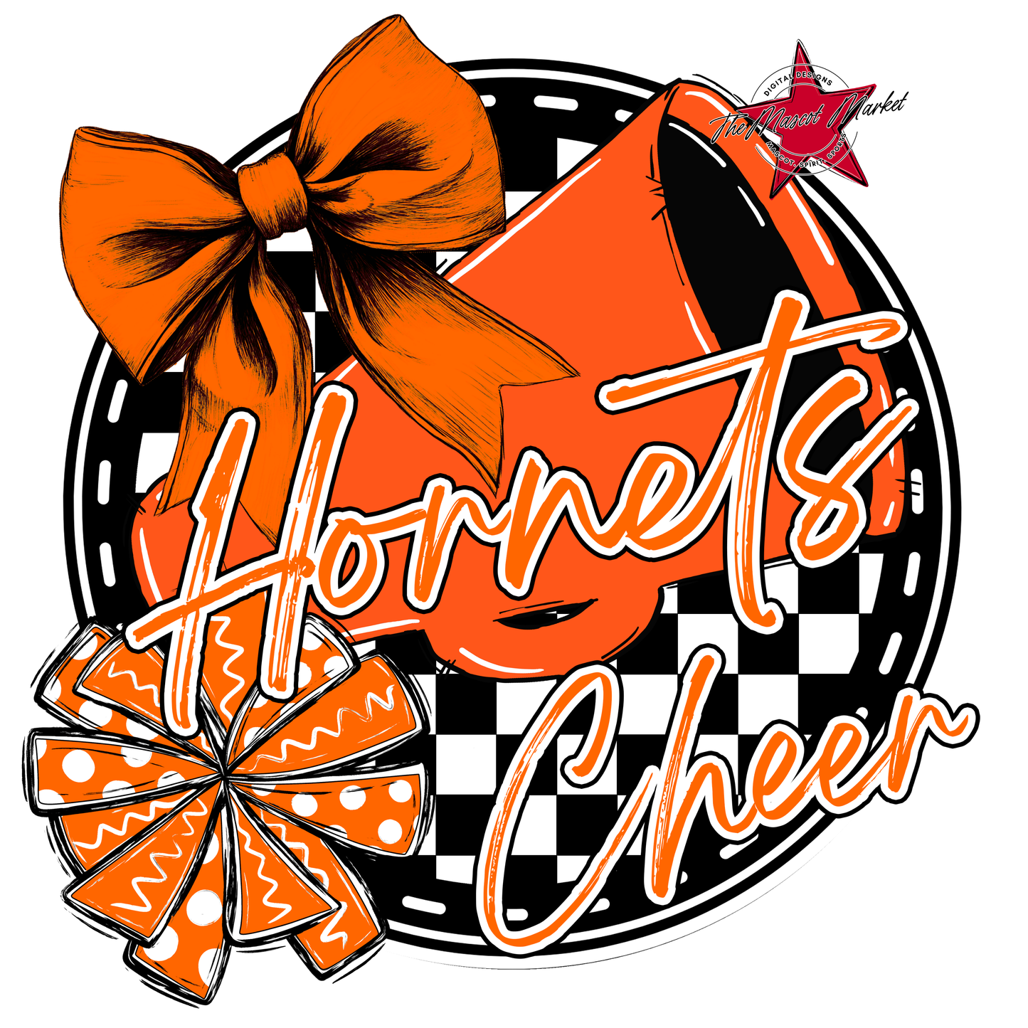 Hornets Circle Cheer Design-Orange