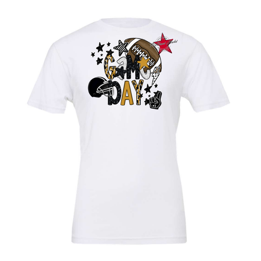 Football Game Day Scrape-Gold