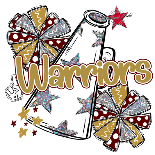 Warriors Alpha Megaphone Design-Maroon-Gold