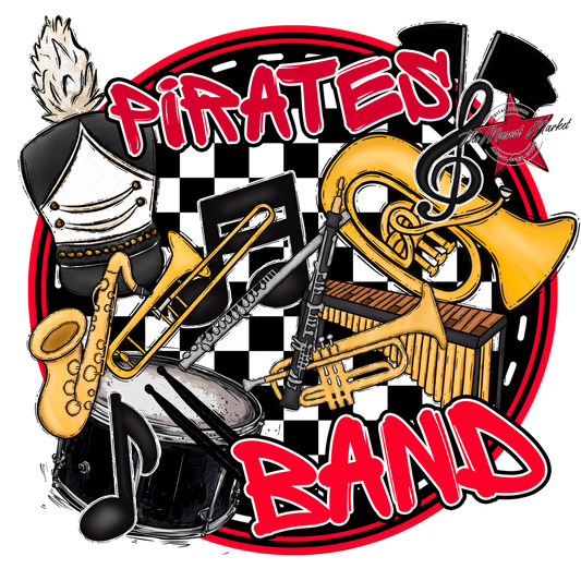 Pirates Circle Band Design-Red