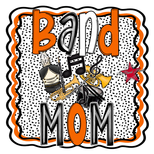 Band Mom Dot Design-Orange