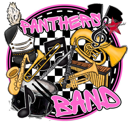 Panthers Circle Band Design-Baby Pink