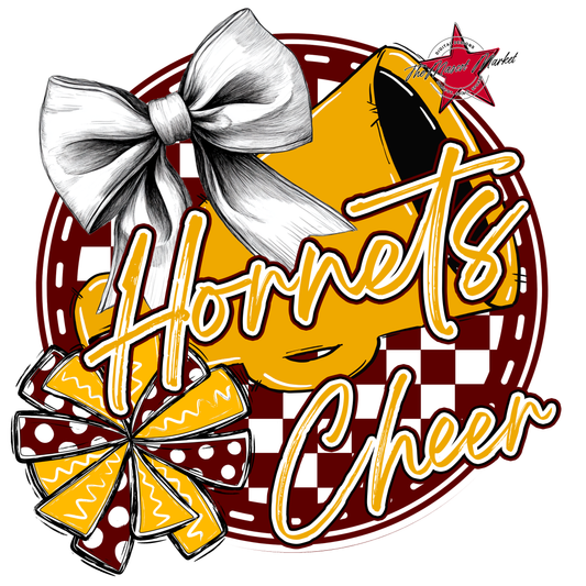 Hornets Circle Cheer Design-Maroon-Yellow