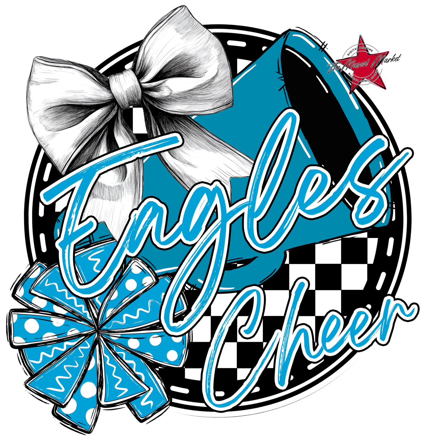 Eagles Circle Cheer Design-Carolina Blue