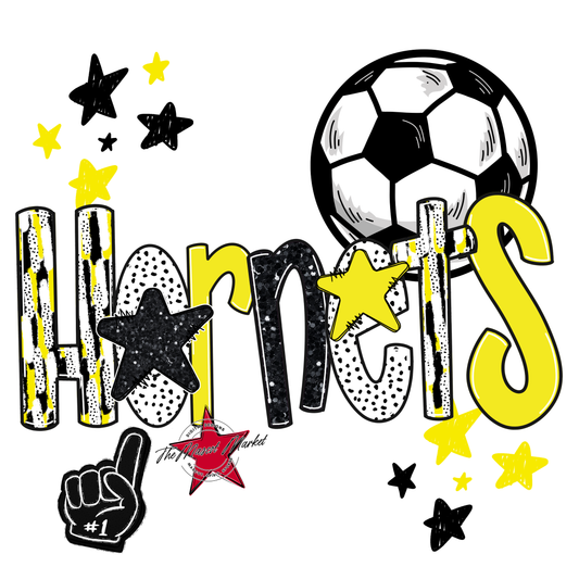 Hornets Soccer Scrape-Bright Yellow