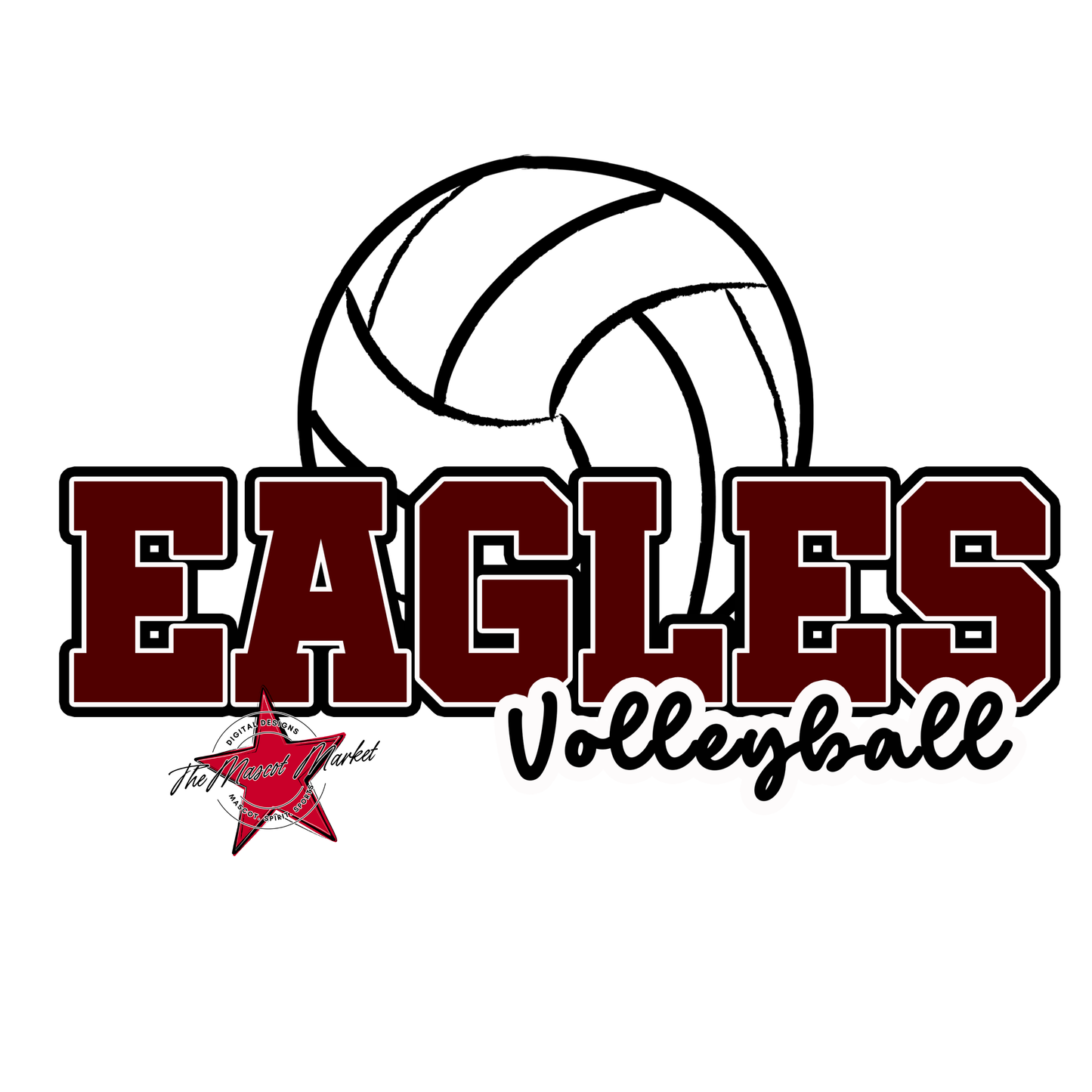Eagles Varsity Volleyball Design-Maroon