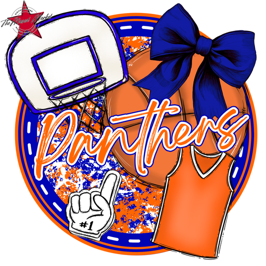 Panthers Circle Basketball Design-Blue-Orange
