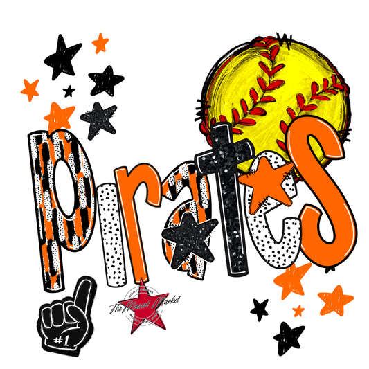 Pirates Softball Scrape-Orange