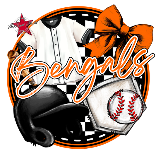 Bengals Circle Baseball Design-Orange