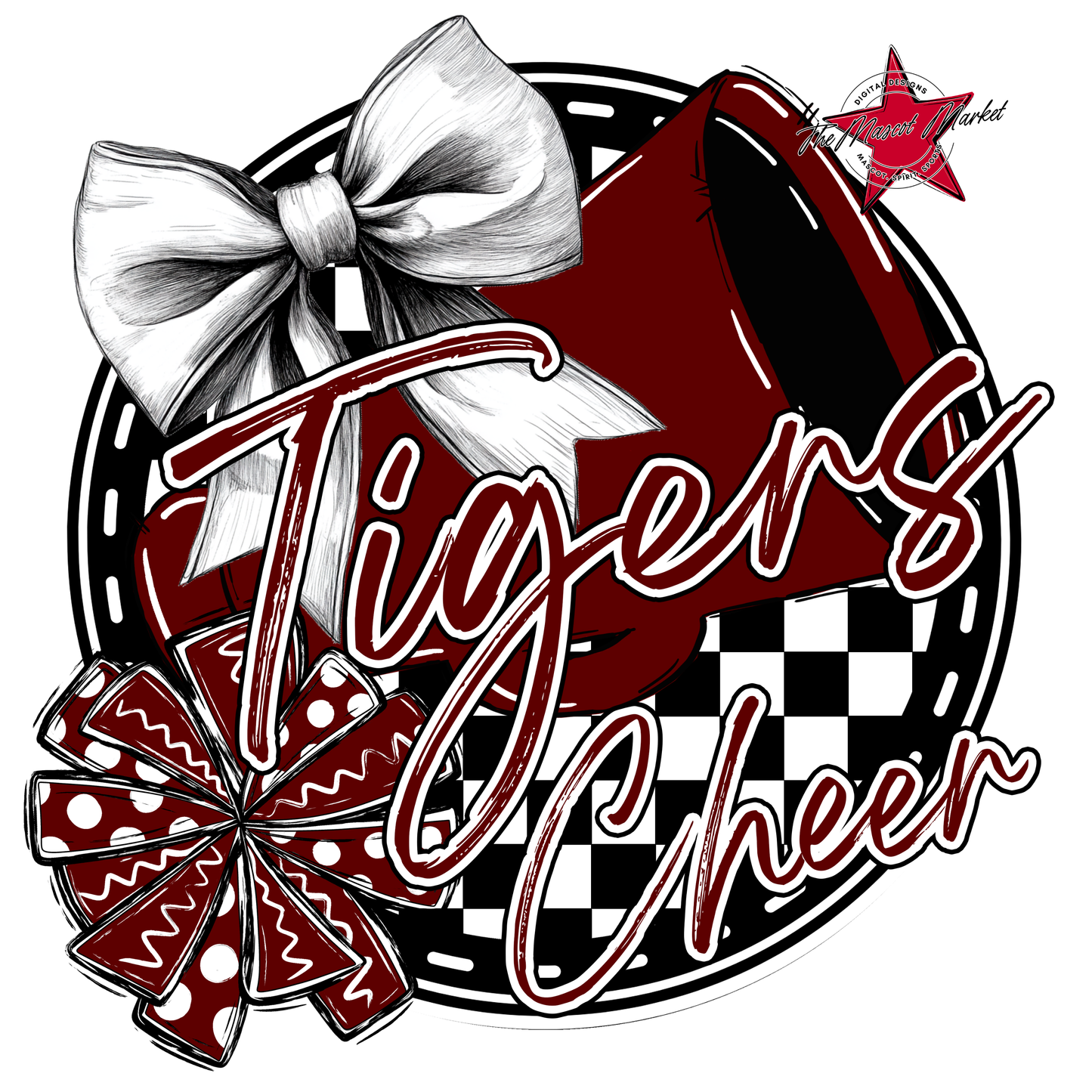 Tigers Circle Cheer Design-Maroon