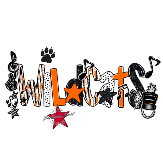 Wildcats Band Scrape-Orange