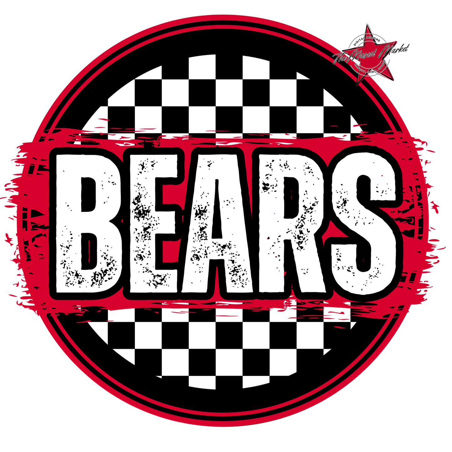 Bears Circle Design-Red