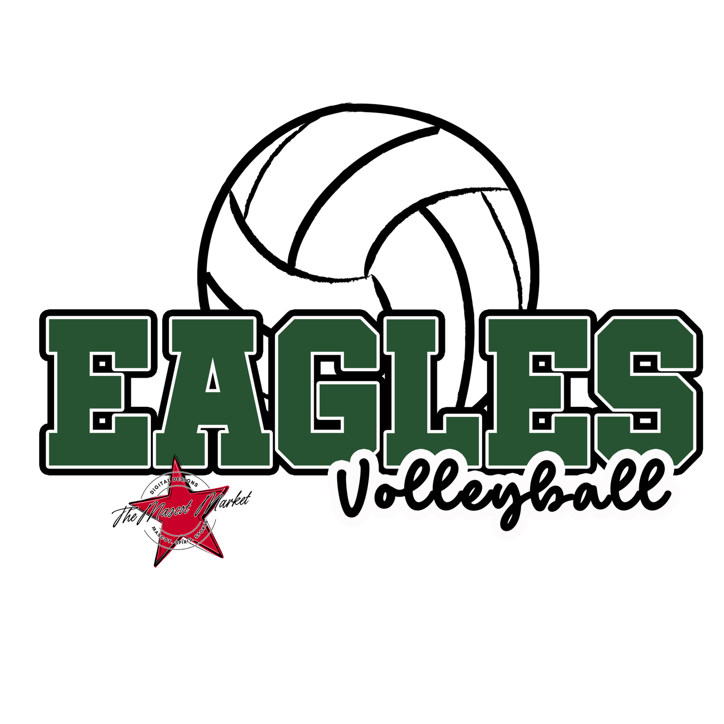 Eagles Varsity Volleyball Design-Green