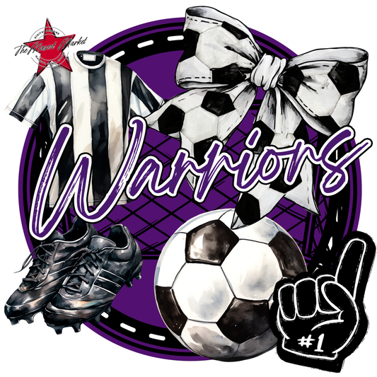 Warriors Circle Soccer Design-Purple