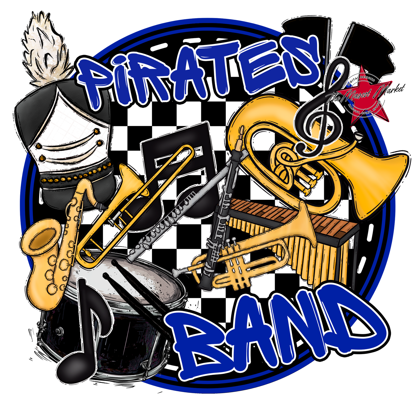 Pirates Circle Band Design-Royal Blue