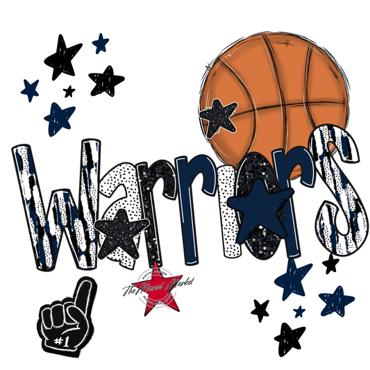 Warriors Basketball Scrape-Navy