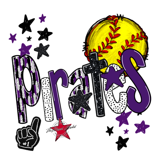 Pirates Softball Scrape-Purple