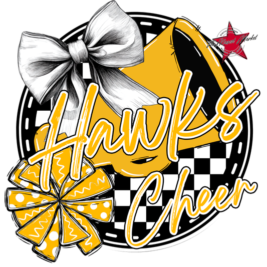 Hawks Circle Cheer Design-Yellow