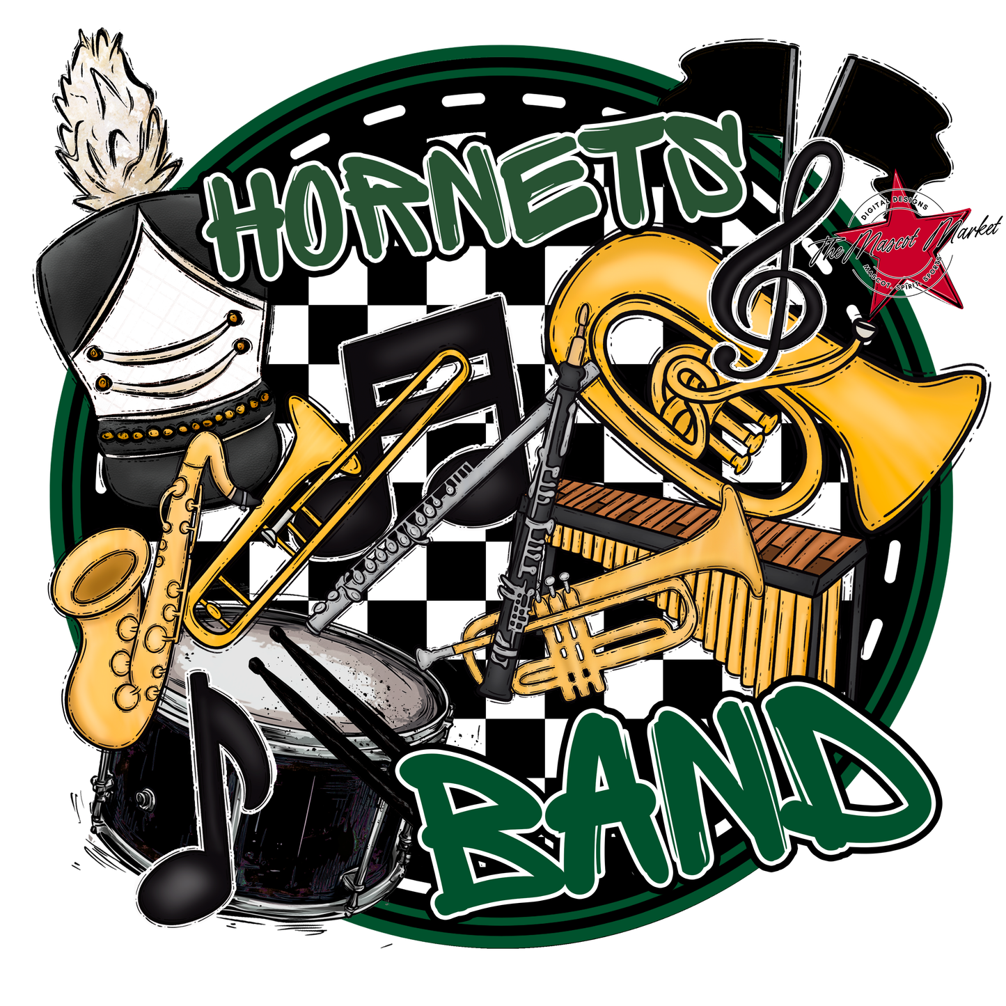 Hornets Circle Band Design-Green