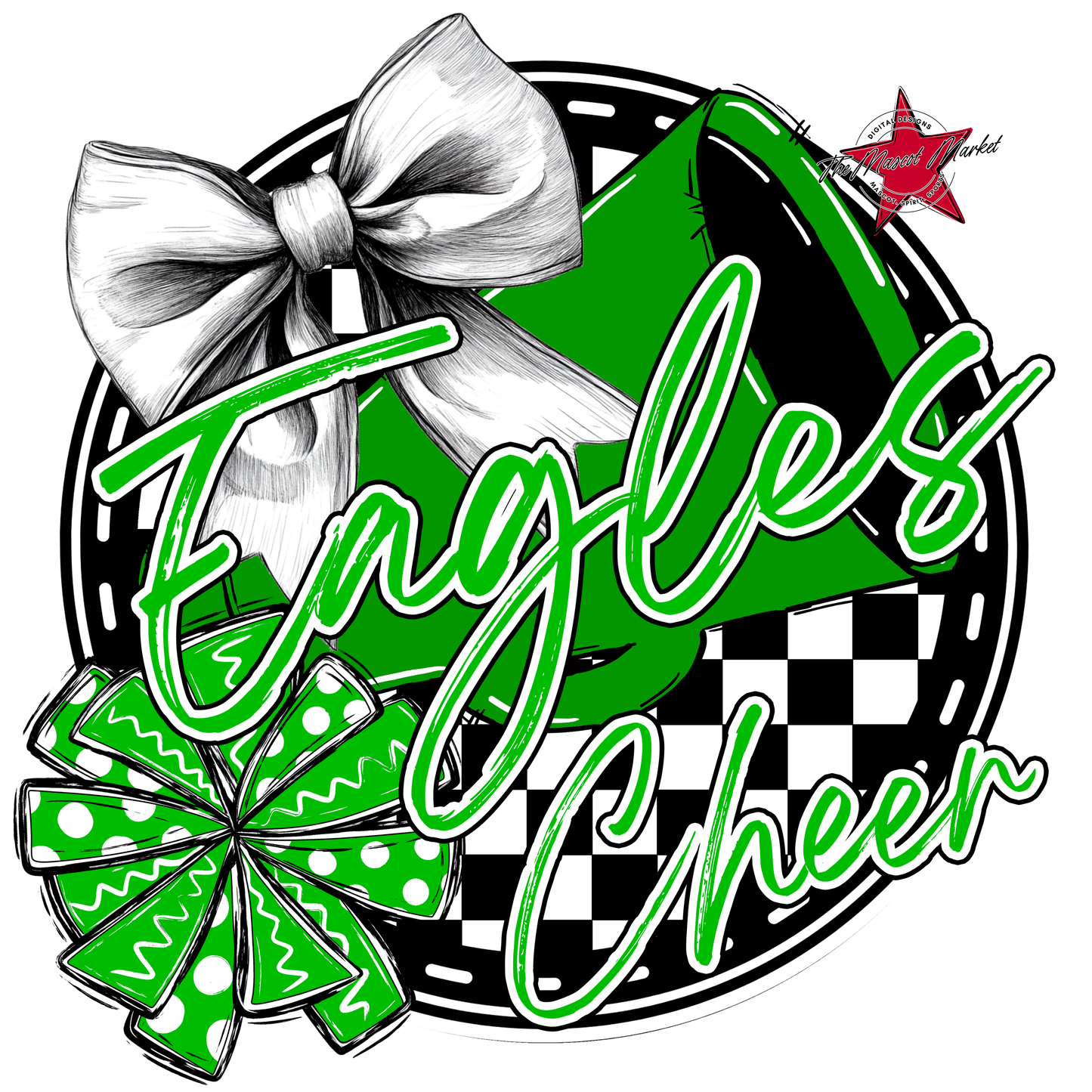 Eagles Circle Cheer Design-Bright Green