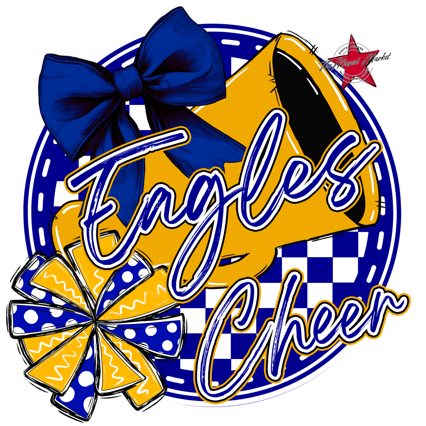 Eagles Circle Cheer Design-Blue-Yellow