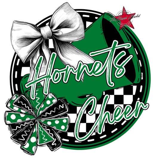 Hornets Circle Cheer Design-Kelly Green