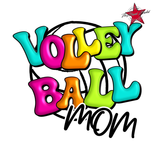 Retro Volleyball Mom Design-Neon