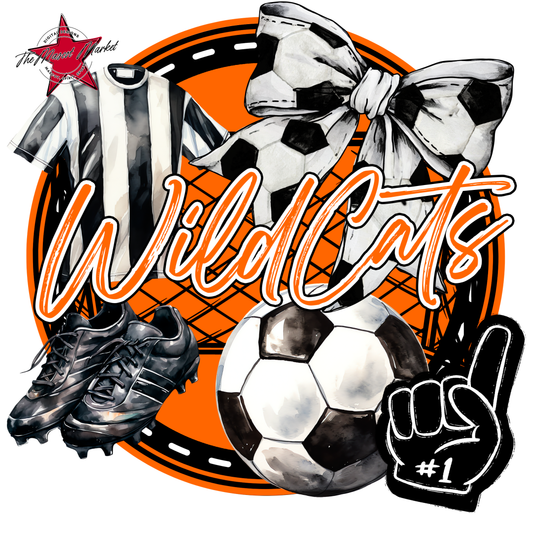 Wildcats Circle Soccer Design-Orange