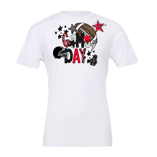 Football Game Day Scrape-Bright Red