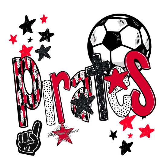Pirates Soccer Scrape-Red