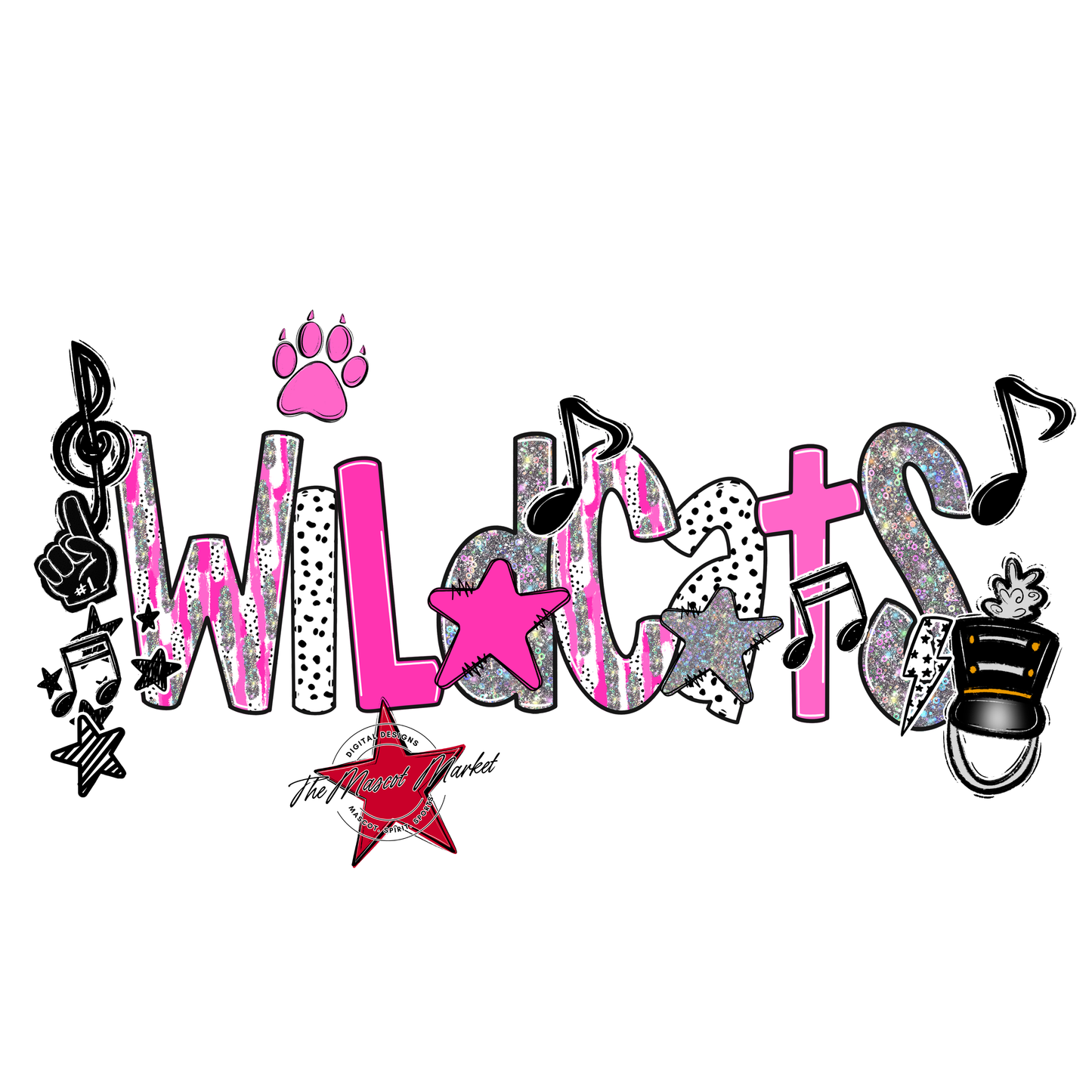 Wildcats Band Scrape-Pink