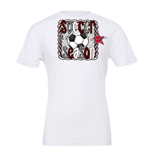 It's Soccer Season Dot Design-Maroon