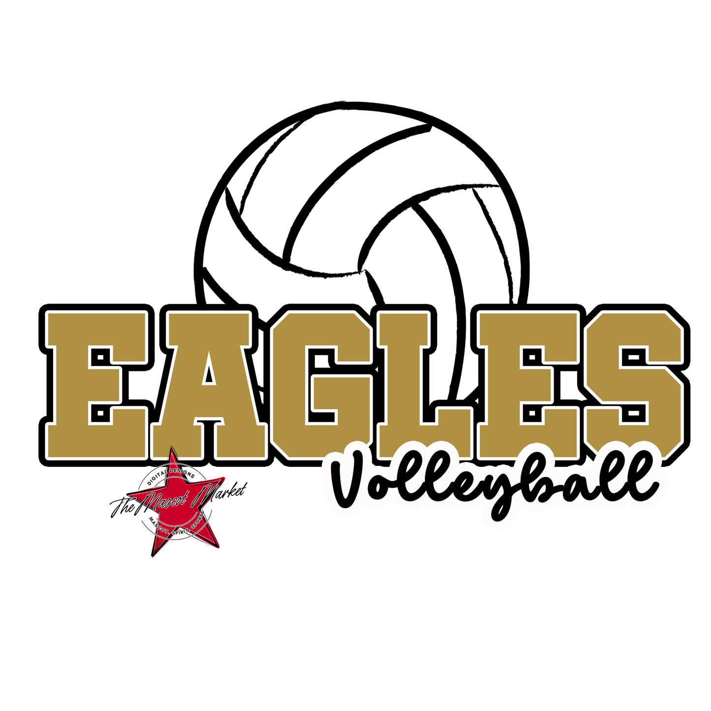 Eagles Varsity Volleyball Design-Gold