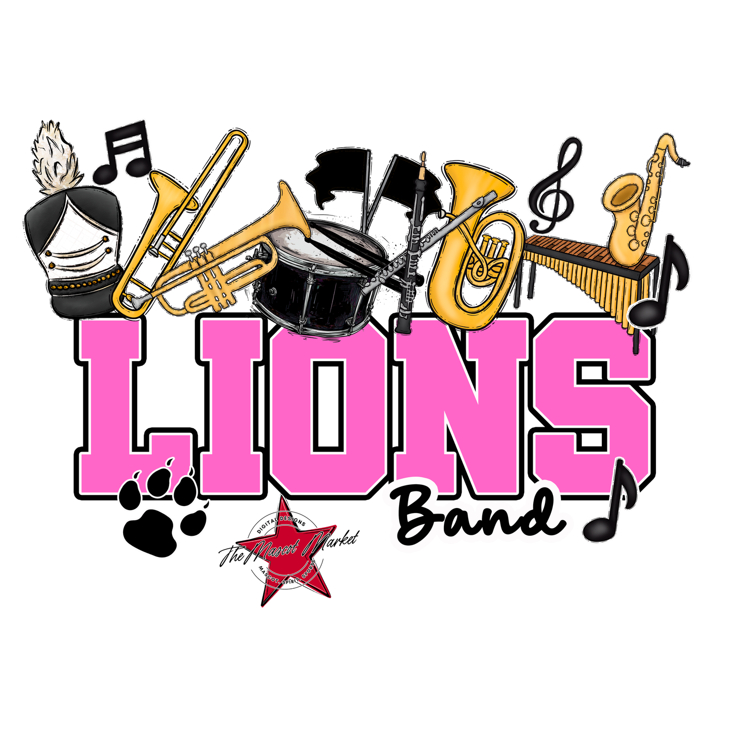 Lions Varsity Band-Baby Pink