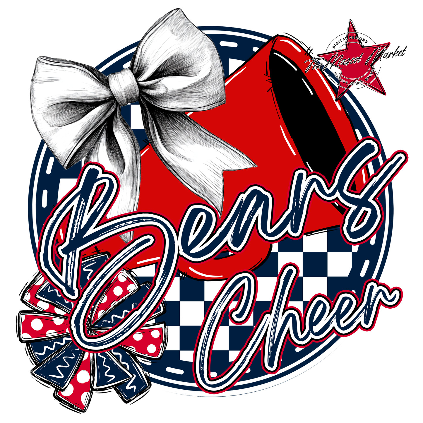 Bears Circle Cheer Design-Navy-Red