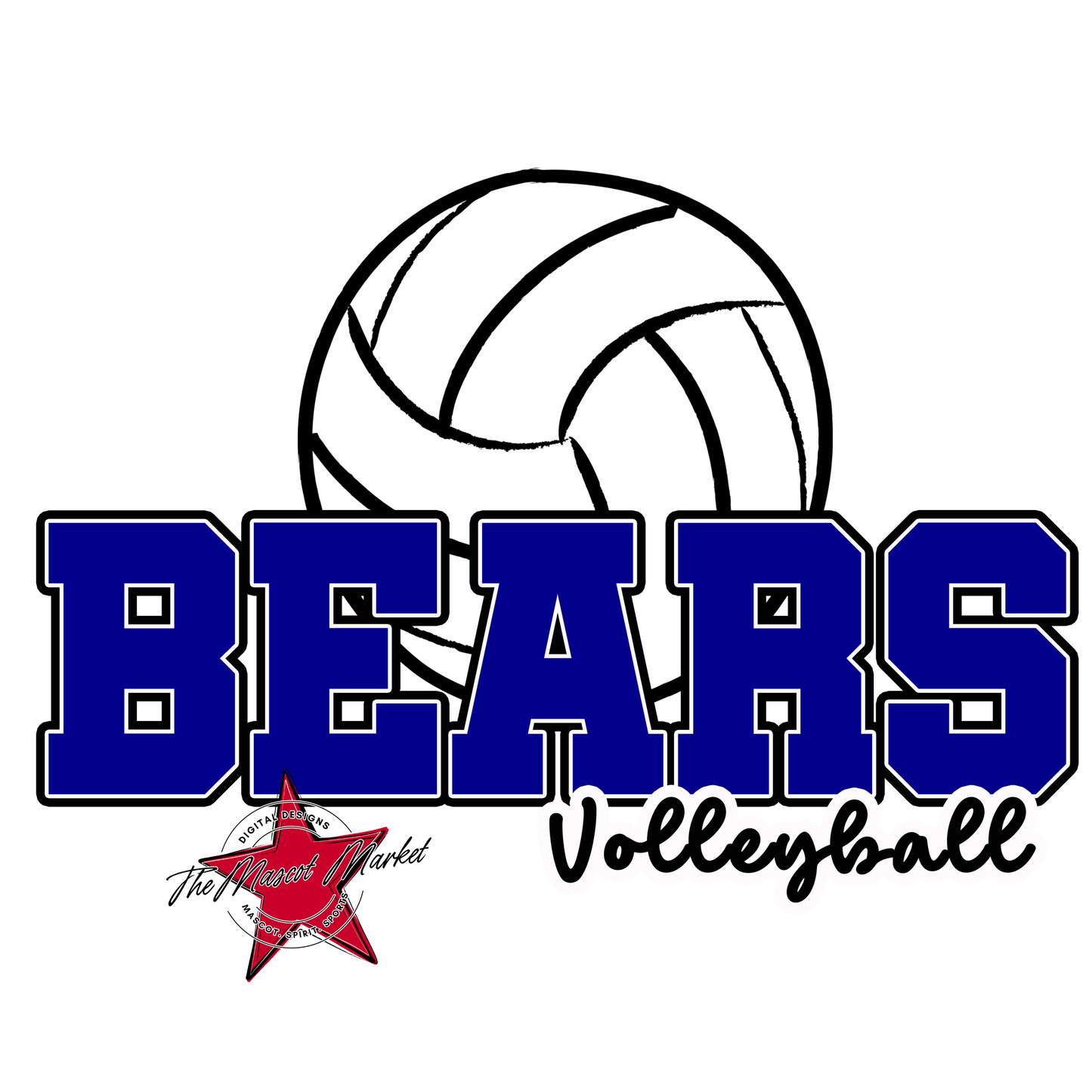 Bears Varsity Volleyball Design-Blue