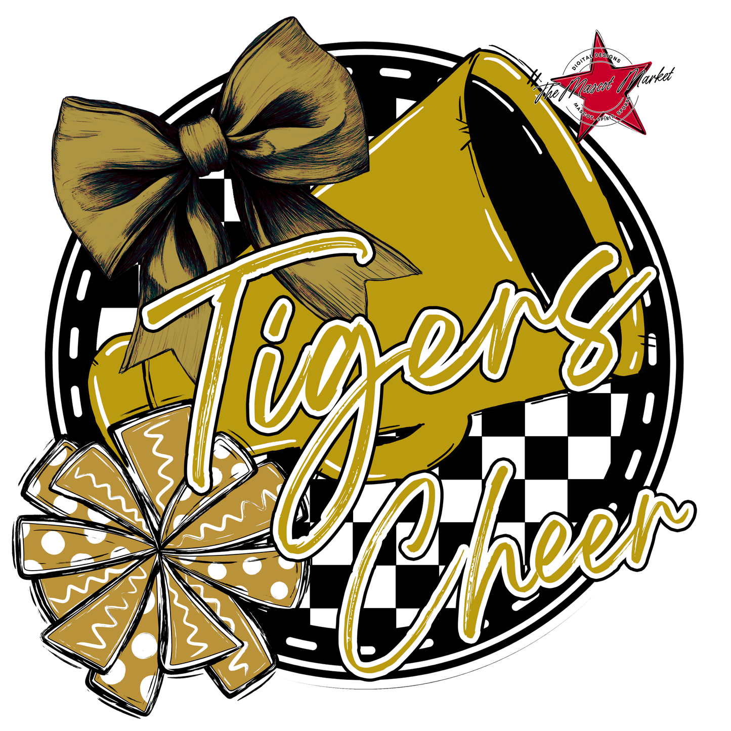 Tigers Circle Cheer Design-Gold