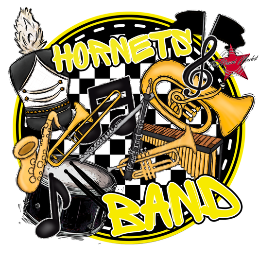 Hornets Circle Band Design-Bright Yellow