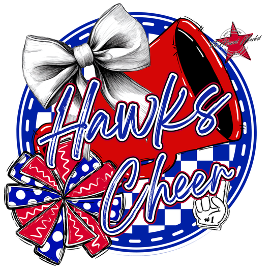 Hawks Circle Cheer Design-Blue-Red