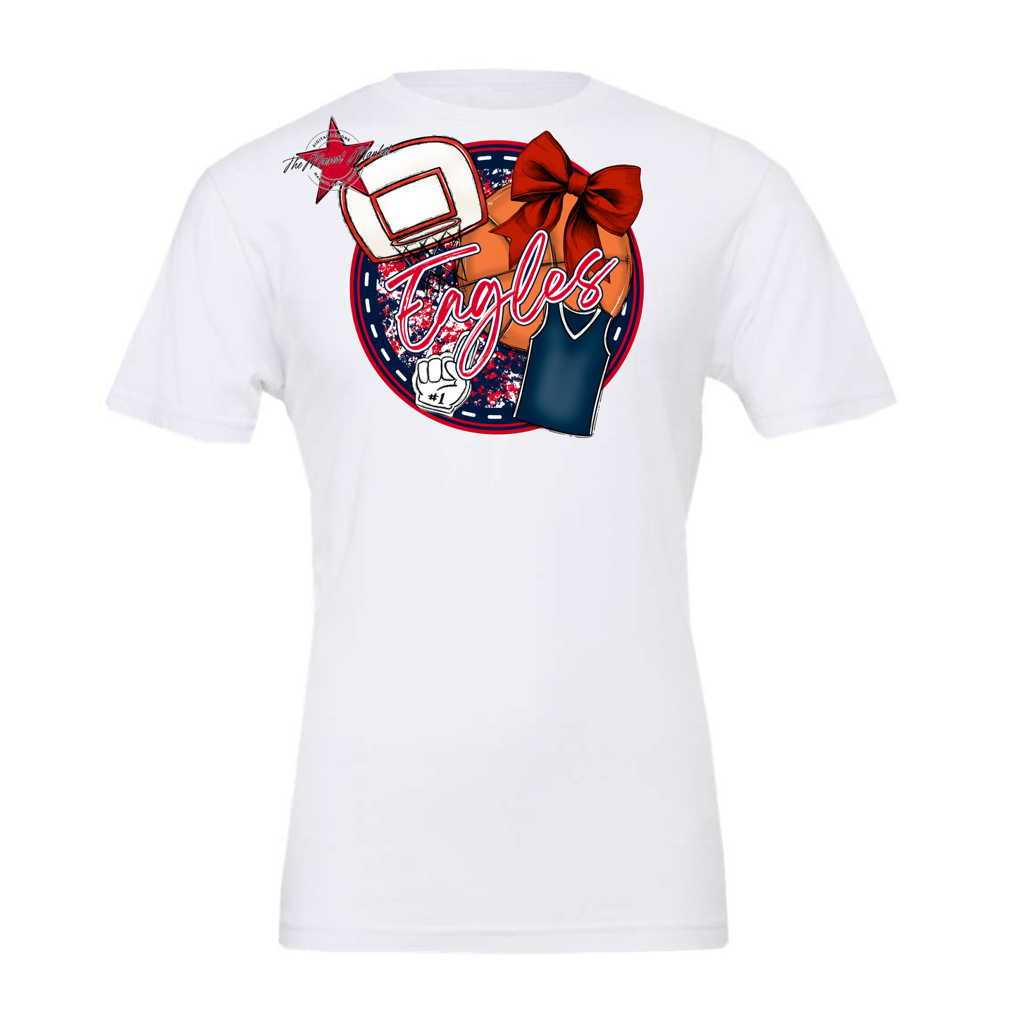 Eagles Circle Basketball Design-Navy-Red