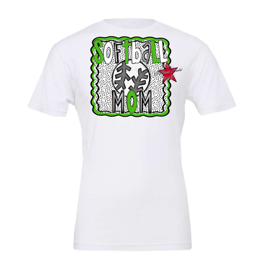 Softball Mom Dot Design-Bright Green